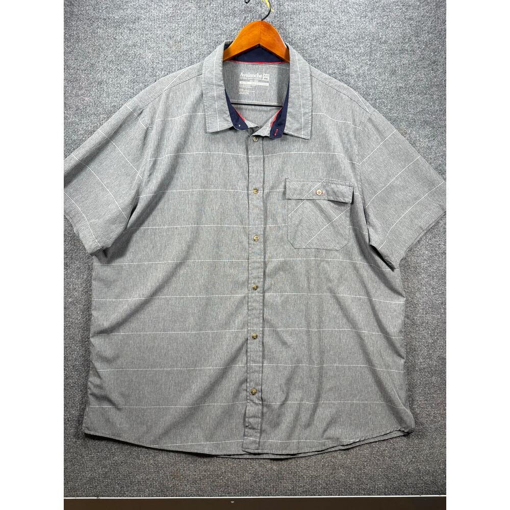 Avalanche Outdoor Supply Co Shirt Men's XXL Grey Short Sleeve Button Up Utility